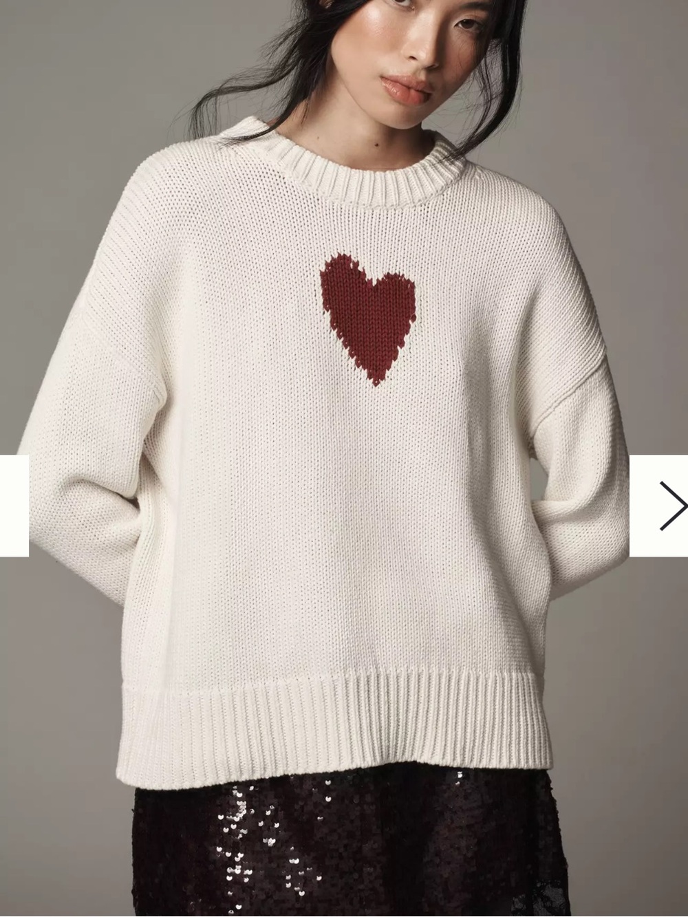 Kerri Rosenthal Lovely Heart Crew-Neck Sweater